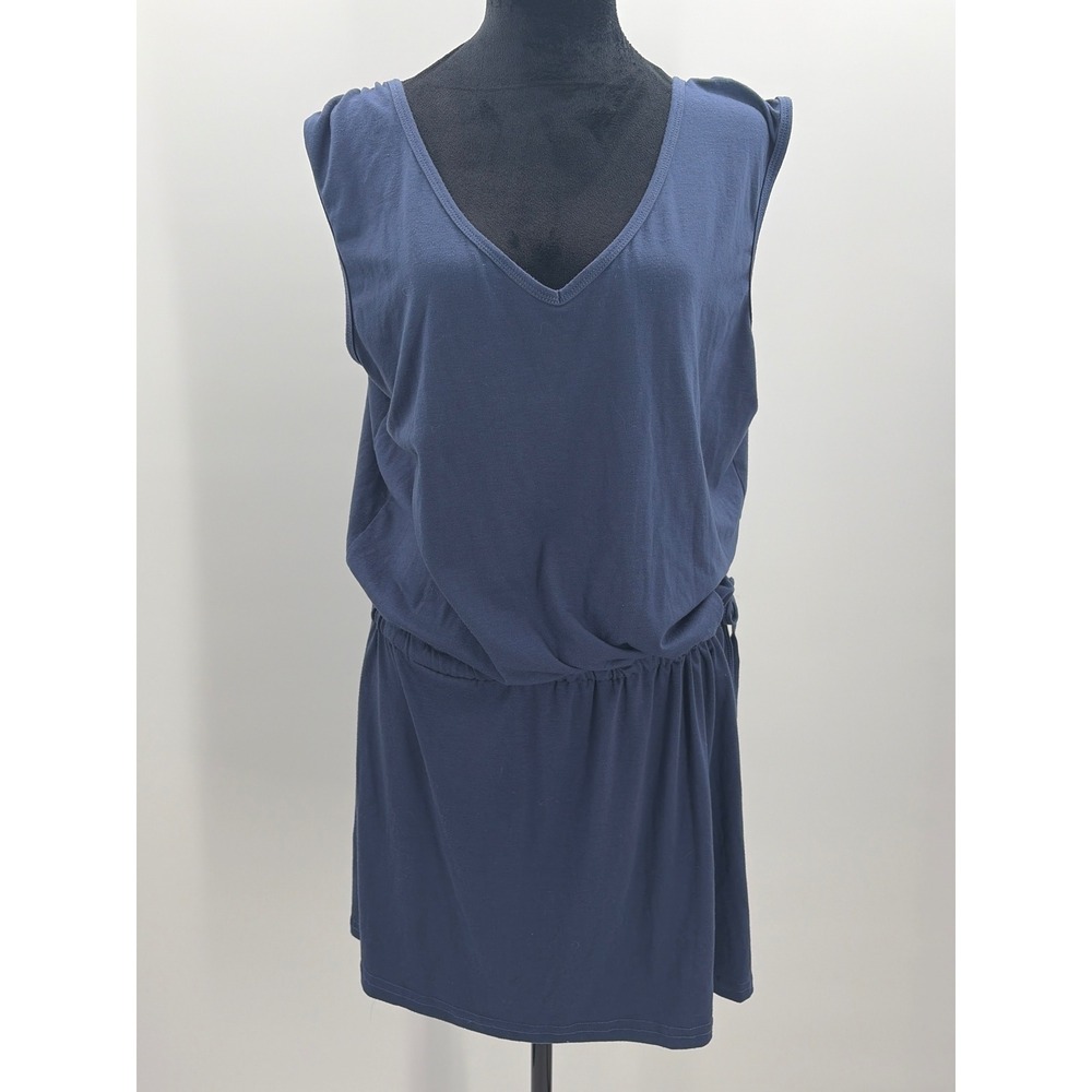 Hount Womens Navy Blue V-Neck Beach Swimsuit Cover Up Mini Dress XL